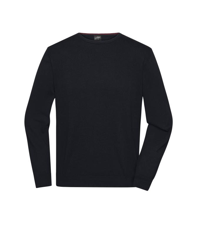 Homme Pull à col rond pour homme Noir 11186