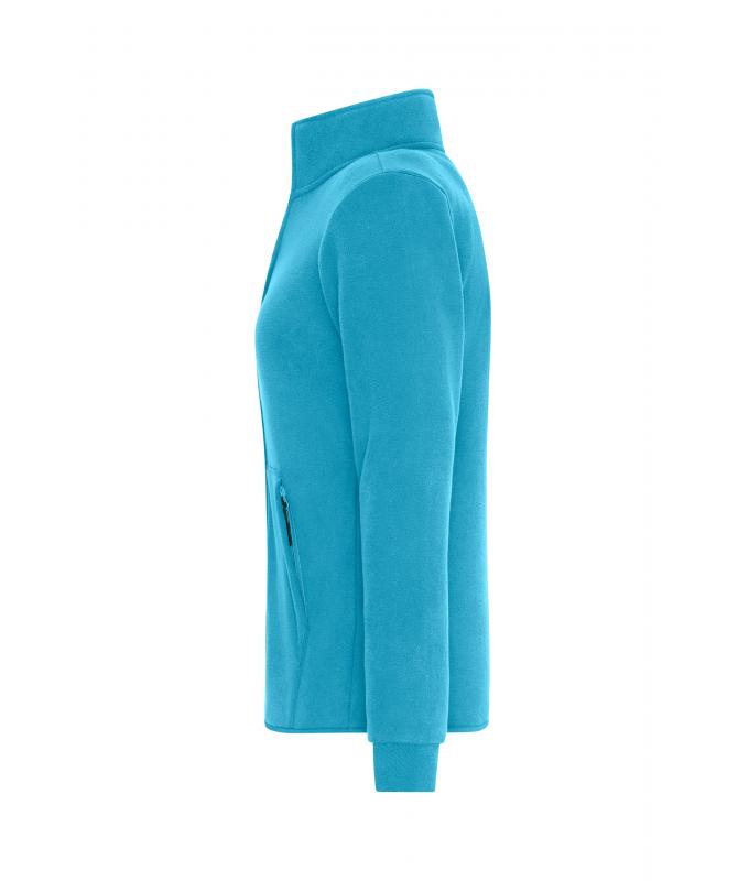Damen Ladies' Bonded Fleece Jacket Turquoise/dark-grey 11463