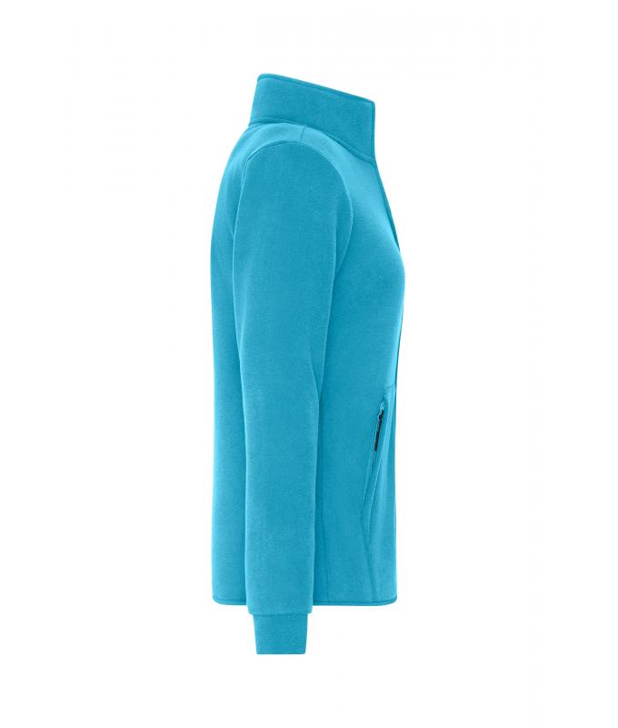 Damen Ladies' Bonded Fleece Jacket Turquoise/dark-grey 11463