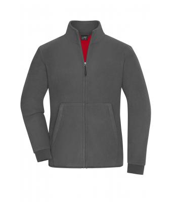 Dames Ladies' Bonded Fleece Jacket Carbon/rood 11463