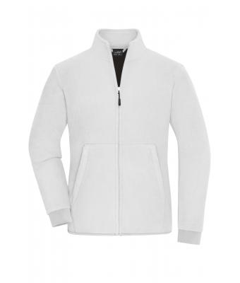Ladies Ladies Bonded Fleece Jacket White dark grey Daiber