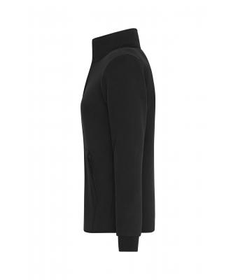 Dames Ladies' Bonded Fleece Jacket Zwart/donkergrijs 11463