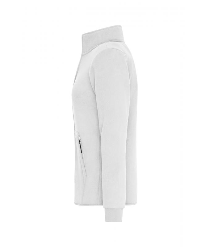 Femme Veste polaire double couche pour femmes Blanc/gris-foncé 11463