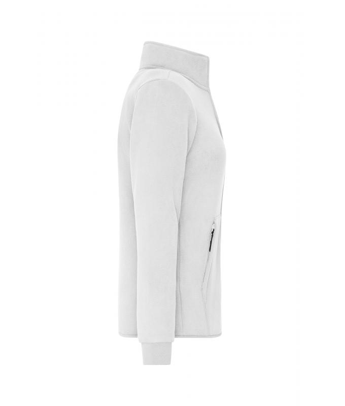 Femme Veste polaire double couche pour femmes Blanc/gris-foncé 11463