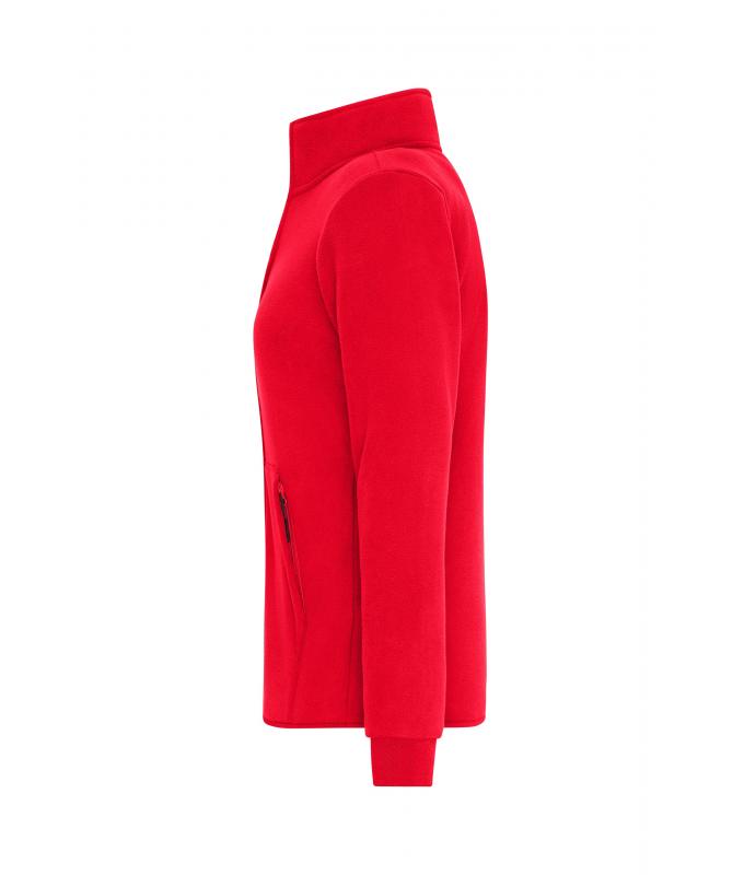 Femme Veste polaire double couche pour femmes Rouge/noir 11463