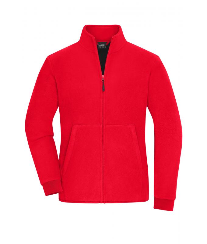 Femme Veste polaire double couche pour femmes Rouge/noir 11463