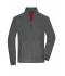 Herren Men's Bonded Fleece Jacket Carbon/red 11464