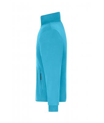 Herren Men's Bonded Fleece Jacket Turquoise/dark-grey 11464