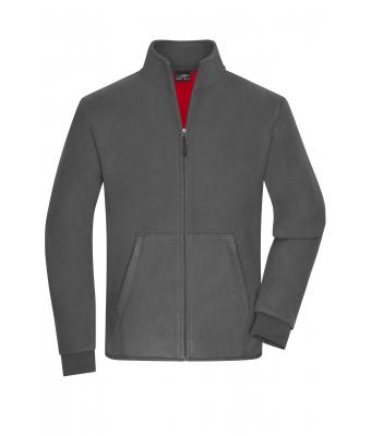 Heren Men's Bonded Fleece Jacket Carbon/rood 11464
