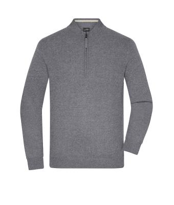 Homme Troyer demi-zippé pour hommes Gris-chiné 11465