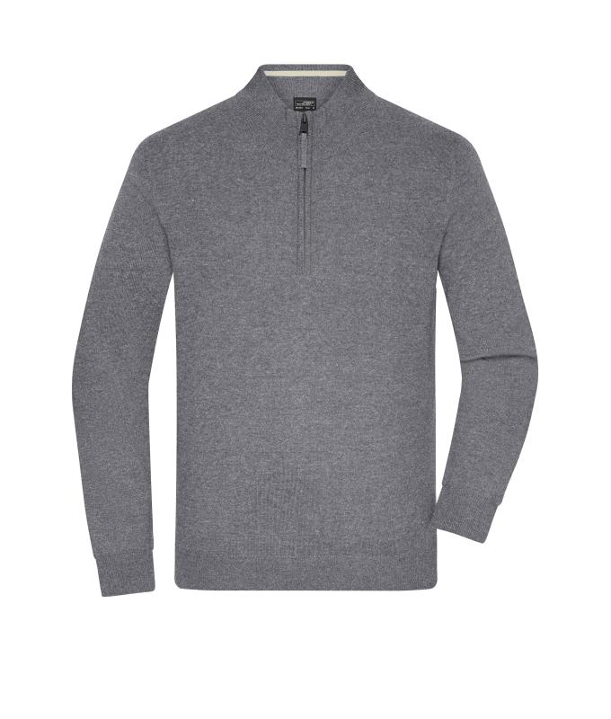 Homme Troyer demi-zippé pour hommes Gris-chiné 11465