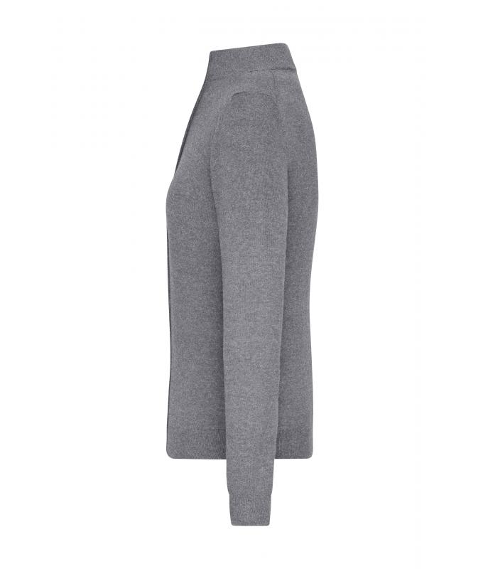 Damen Ladies' Zip-Cardigan Grey-heather 11466