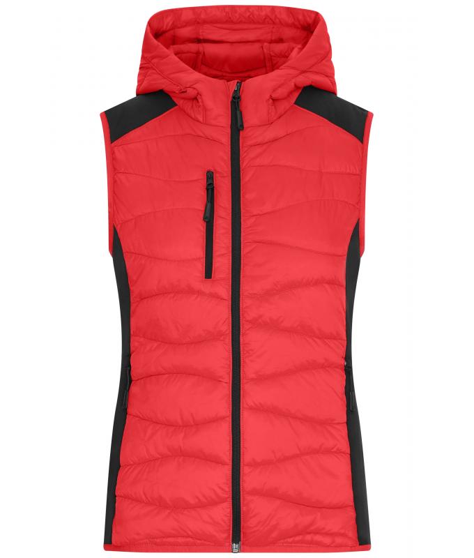 Dames Ladies' Hybrid Vest Rood/zwart 11468
