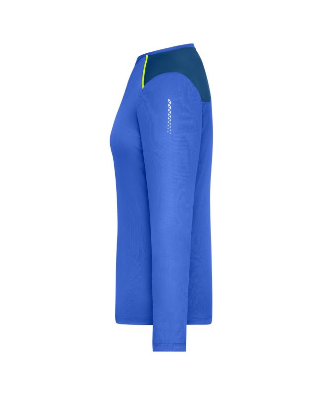 Femme T-shirt de course à manches longues pour femmes GRS Bleu-paon 12017