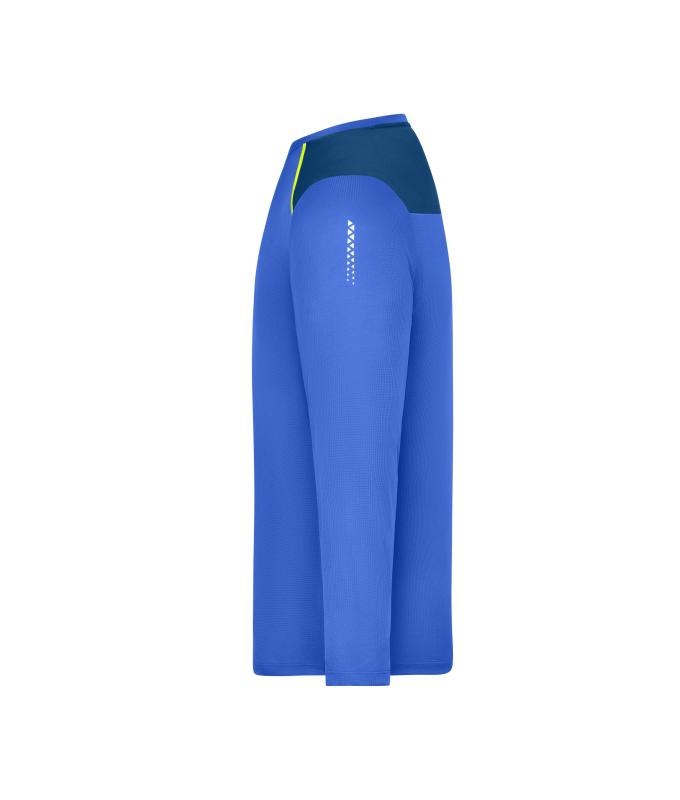 Men Men's Running Shirt Longsleeve GRS Peacock-blue 12018