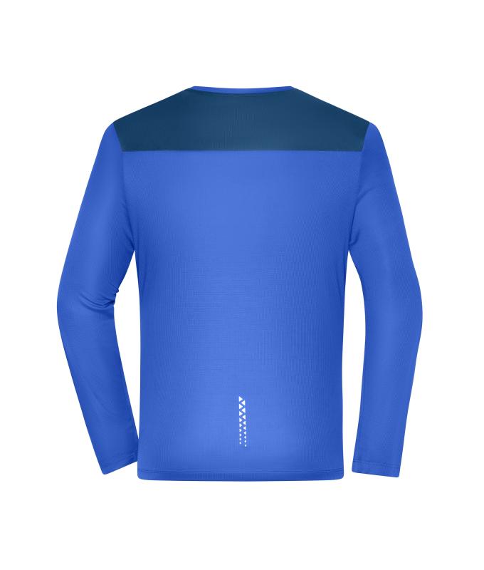 Men Men's Running Shirt Longsleeve GRS Peacock-blue 12018