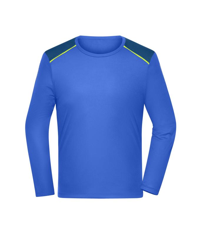Men Men's Running Shirt Longsleeve GRS Peacock-blue 12018