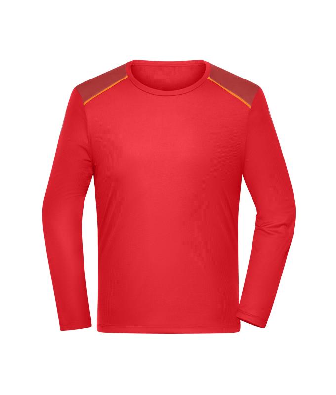Men Men's Running Shirt Longsleeve GRS Spicy-orange 12018