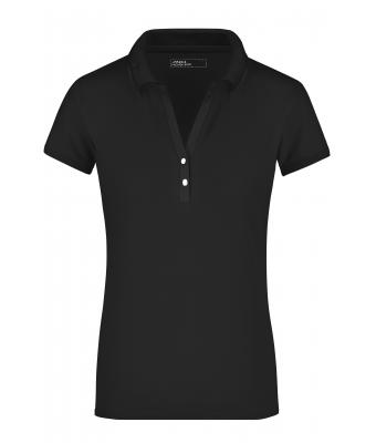 Ladies Ladies' Elastic Polo Short-Sleeved Black 7317
