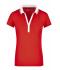 Dames Ladies' Elastic Polo Short-Sleeved Tomaat/wit 7317