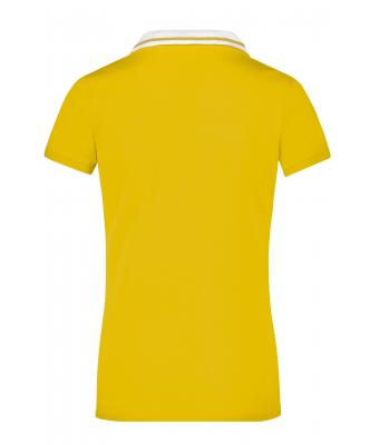 Dames Ladies' Elastic Polo Short-Sleeved Zon-geel/wit 7317