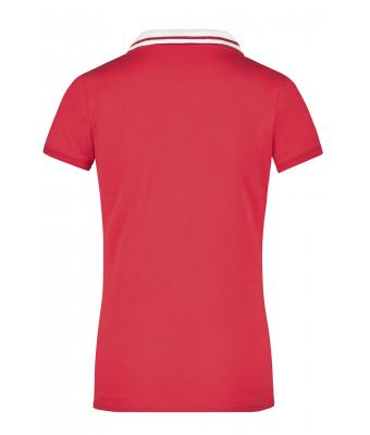 Dames Ladies' Elastic Polo Short-Sleeved Roze/wit 7317
