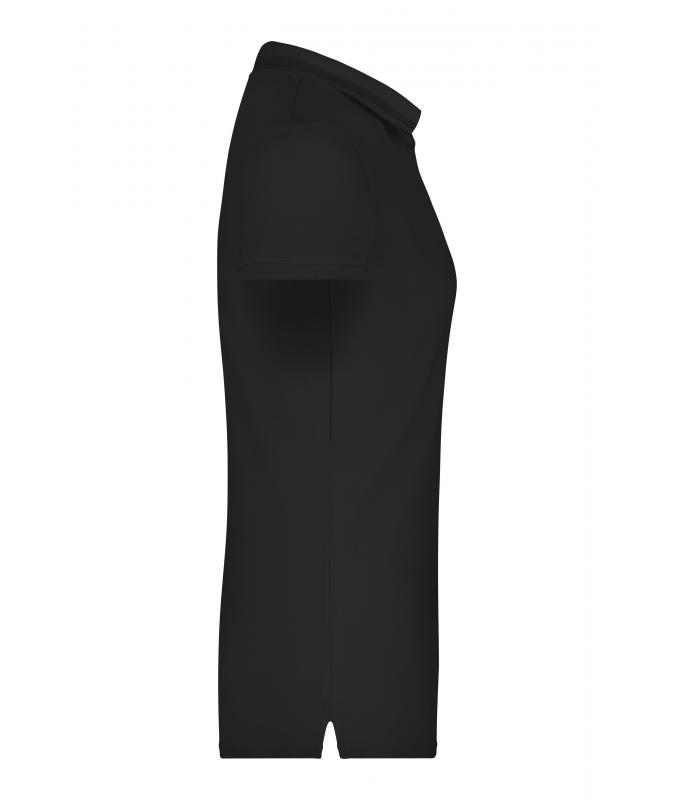 Damen Ladies' Elastic Polo Short-Sleeved Black 7317