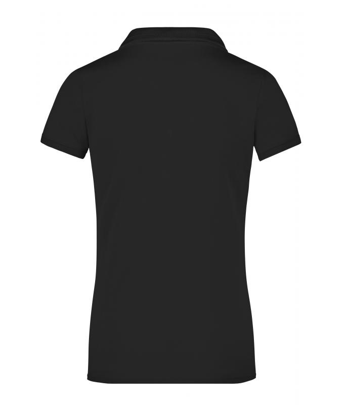Damen Ladies' Elastic Polo Short-Sleeved Black 7317