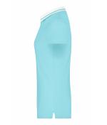 Damen Ladies' Elastic Polo Short-Sleeved Lagoon/white 7317