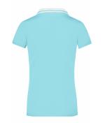 Damen Ladies' Elastic Polo Short-Sleeved Lagoon/white 7317