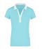 Damen Ladies' Elastic Polo Short-Sleeved Lagoon/white 7317