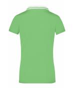 Damen Ladies' Elastic Polo Short-Sleeved Lime-green/white 7317