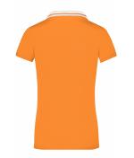 Damen Ladies' Elastic Polo Short-Sleeved Orange/white 7317