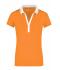 Damen Ladies' Elastic Polo Short-Sleeved Orange/white 7317