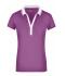 Damen Ladies' Elastic Polo Short-Sleeved Purple/white 7317