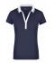 Damen Ladies' Elastic Polo Short-Sleeved Navy/white 7317