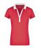 Damen Ladies' Elastic Polo Short-Sleeved Pink/white 7317