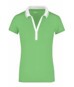 Ladies Ladies' Elastic Polo Short-Sleeved Lime-green/white 7317