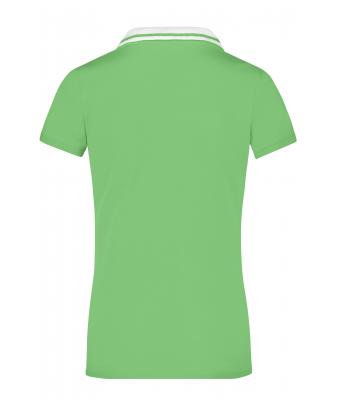 Dames Ladies' Elastic Polo Short-Sleeved Lime/wit 7317