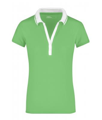 Dames Ladies' Elastic Polo Short-Sleeved Lime/wit 7317