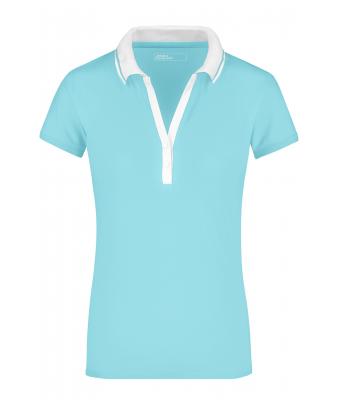 Femme Polo piqué femme manches courtes Lagune/blanc 7317