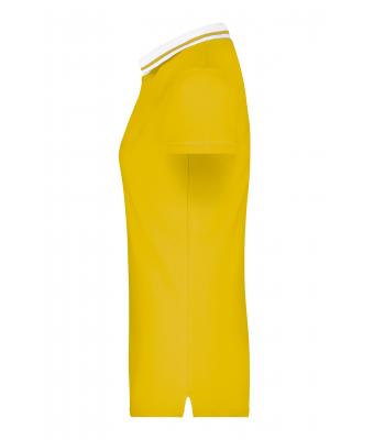 Femme Polo piqué femme manches courtes Jaune-soleil/blanc 7317