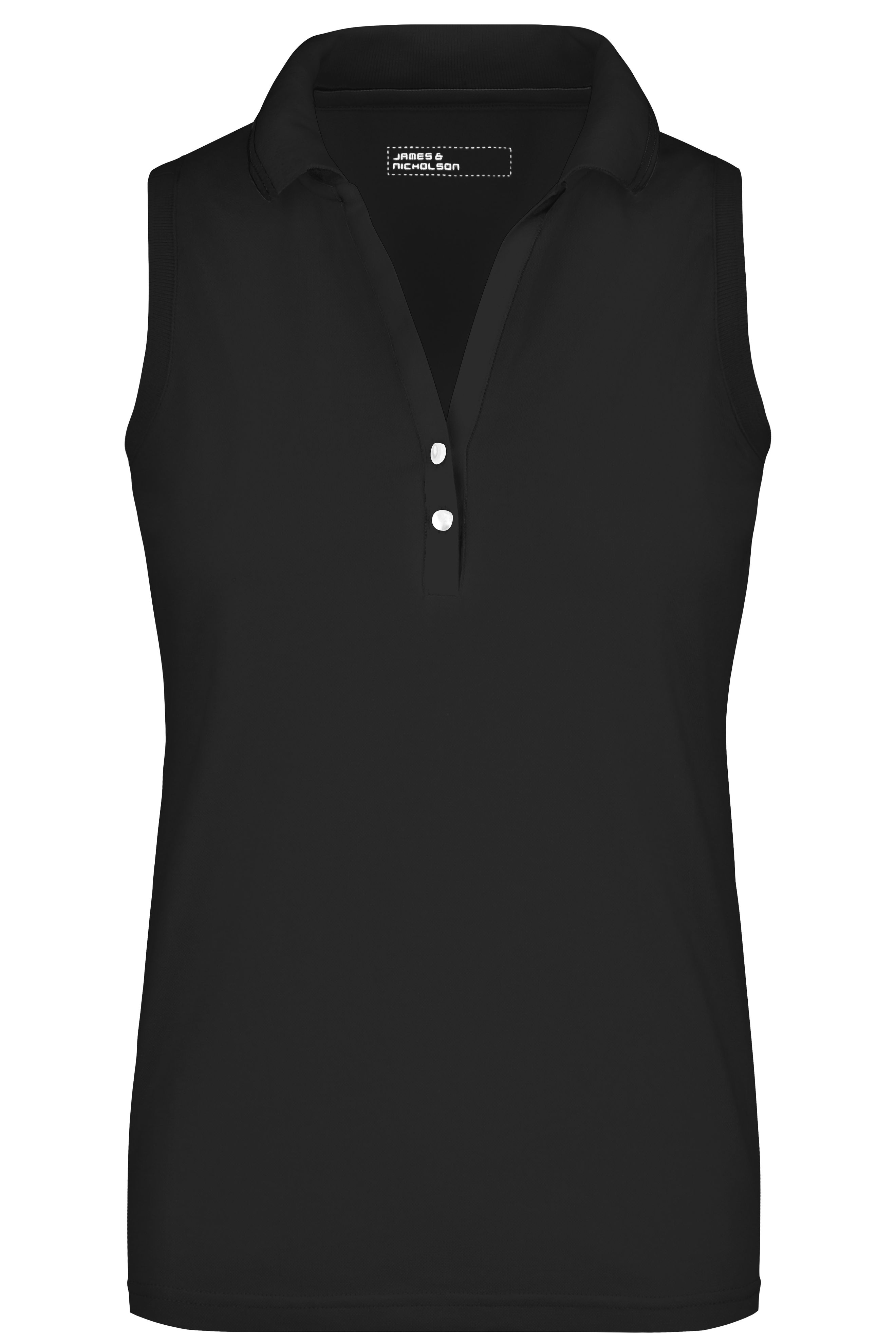 Ladies Ladies' Elastic Polo Sleeveless BlackDaiber