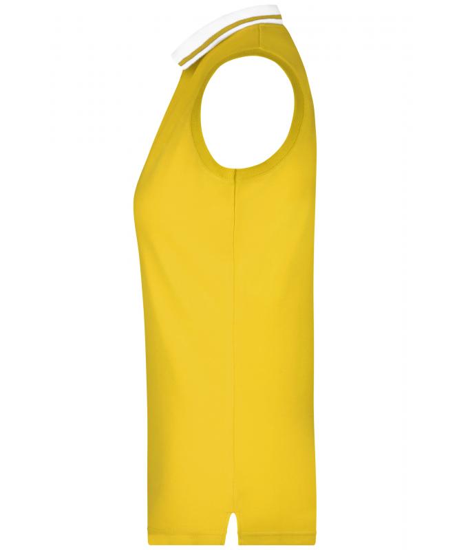 Damen Ladies' Elastic Polo Sleeveless Sun-yellow/white 7318