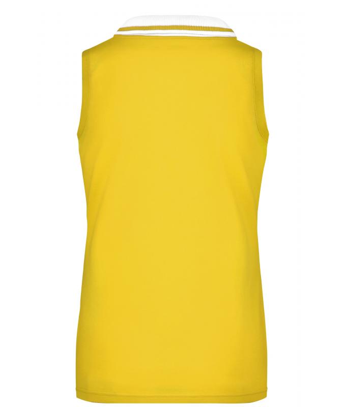 Damen Ladies' Elastic Polo Sleeveless Sun-yellow/white 7318