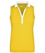 Damen Ladies' Elastic Polo Sleeveless Sun-yellow/white 7318