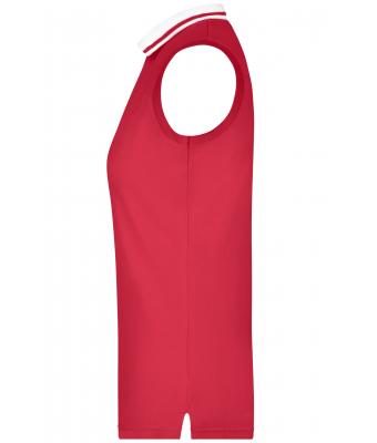 Damen Ladies' Elastic Polo Sleeveless Pink/white 7318