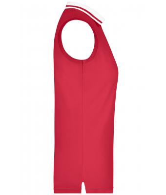 Damen Ladies' Elastic Polo Sleeveless Pink/white 7318