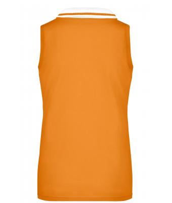 Damen Ladies' Elastic Polo Sleeveless Orange/white 7318