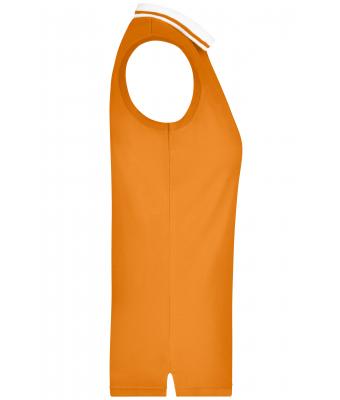 Dames Ladies' Elastic Polo Sleeveless Oranje/wit 7318